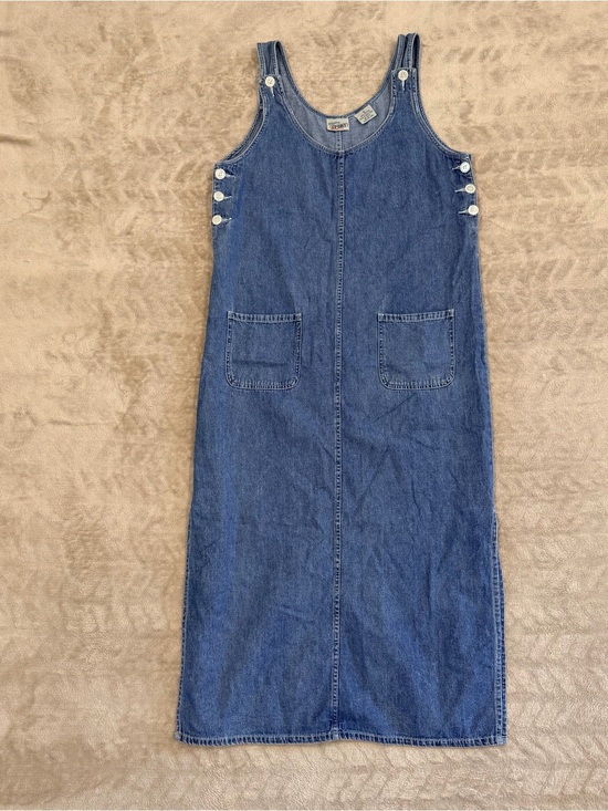 Carriage Court Dresses & Skirts - Carriage Court Sport Vintage Denim Jumper MIDI Dress 90s Grunge Indie Size S